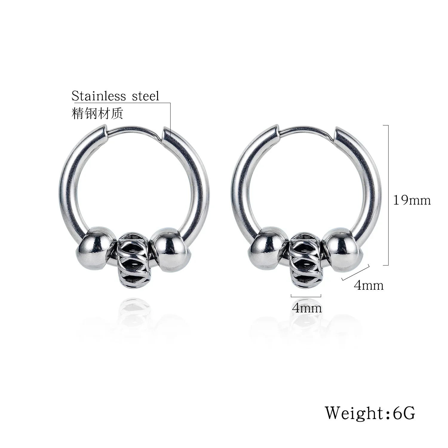 CHUANGCHENG популярная отделка бисером серьги из нержавеющей стали на улице