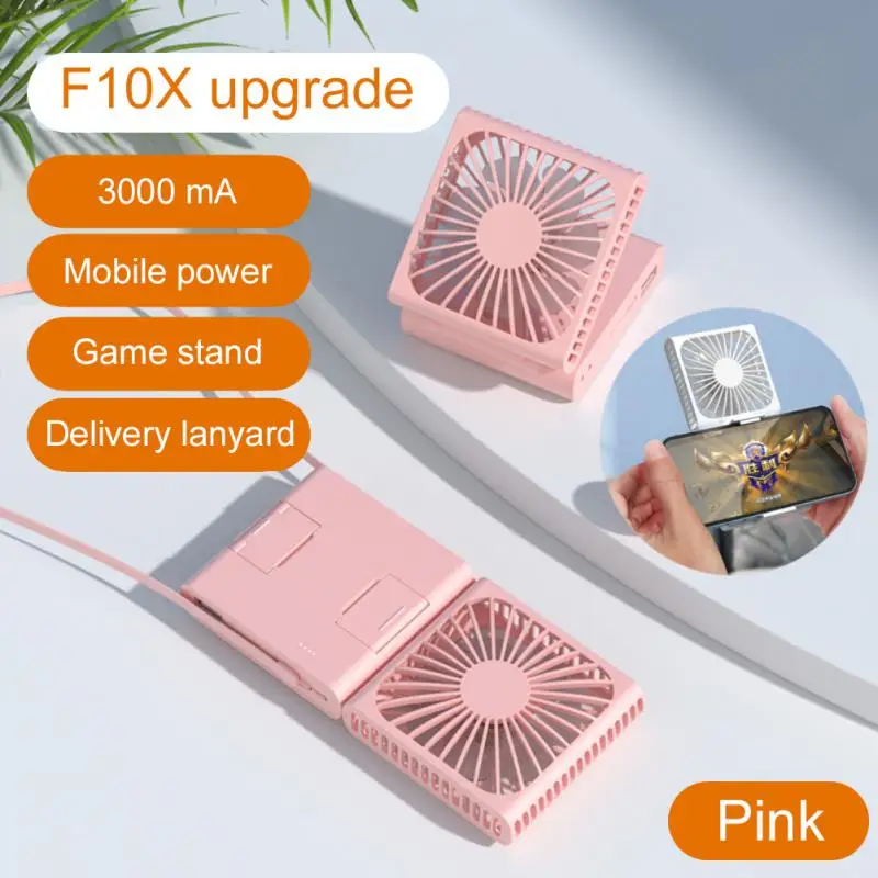 

F20 Model Handheld Folding Hanging Neck Mini Fan Game Stand Heat Dissipation Cooling Fan For Mobile Phone 3000MA