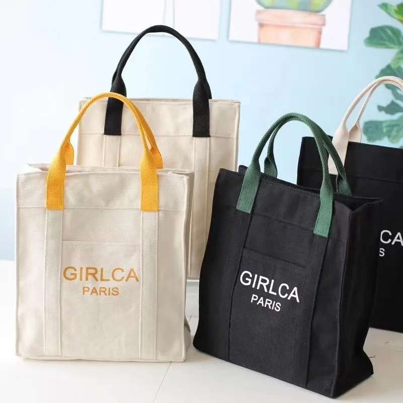 

Canvas Bag Cute Tote Canvas Bag Large Capacity Schoolbag Female Carrying Schoolbag Portable Primary School Clothes Book Holder