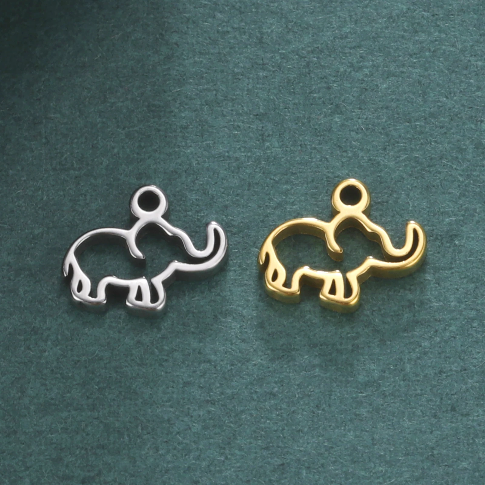 5 шт. / партия нержавеющей стали Медведь Кролик Слон Мини подвеска Милые маленькие