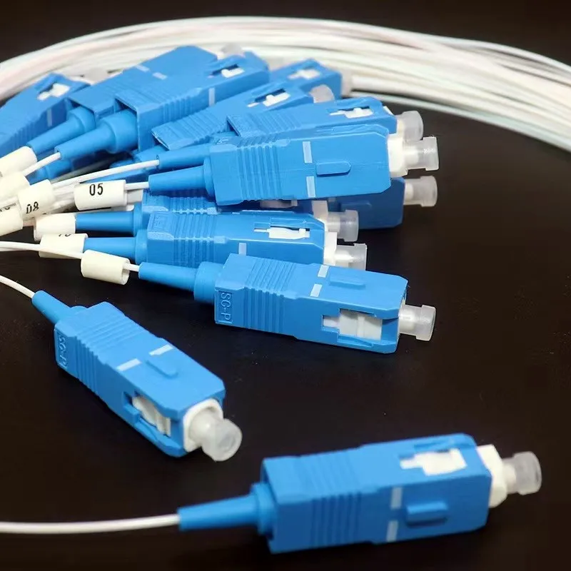 FTTH SC/UPC High Quality 0.9SM Micro Splitter 1-16 Steel Tubular PLC Single Mode Pigtail Optical Splitter Connector