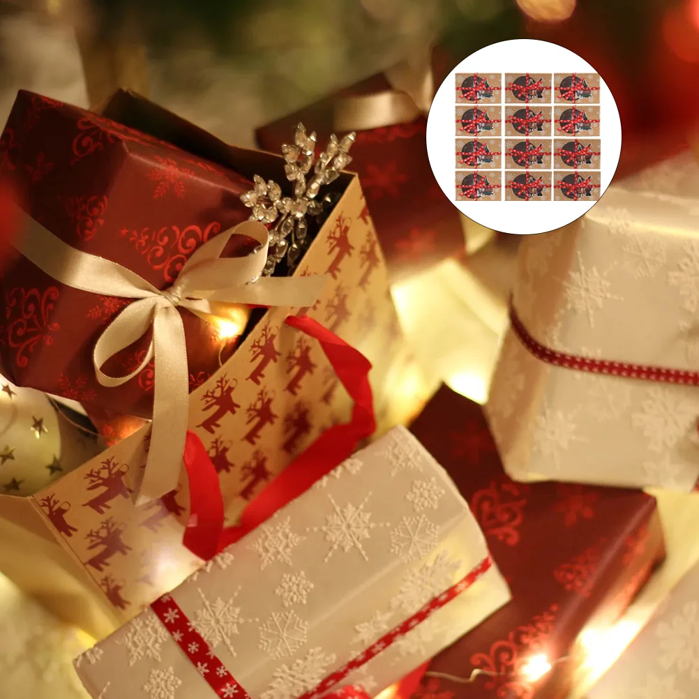 

24 Pcs Kraft Paper Box Biscuit Packing Box Candy Box Christmas Storage Container