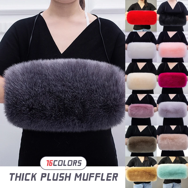 Women Winter Muff Fluffy Hand Warmer Thicken  Faux Fur Warm Gloves Soft Winter Warm Fur Mittens Warm Sleeve