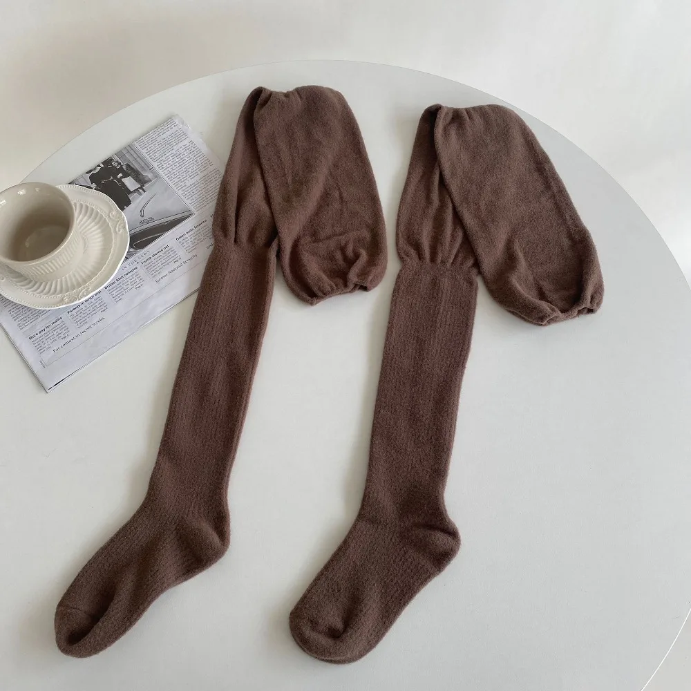 Высокие гольфы повседневные теплые леггинсы выше колена хлопковые высокие носки