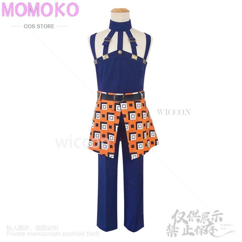 Аниме Jooj Adventuree Косплей Костюм Ghirga Narancia Топ Брюки Фартук Полный комплект Костюмы