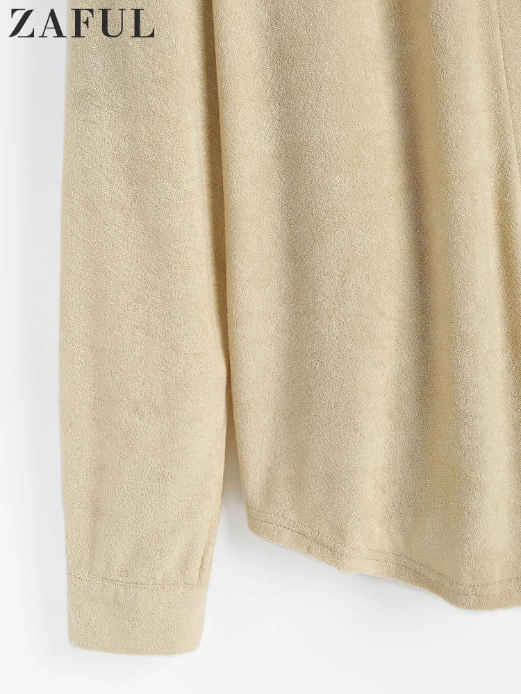 ZAFUL Jackets for Women Terry Cloth Button Front Shacket Coats Woman Winter 2022 Autumn Korea Women's Coat Traf Windbreak Zevity |