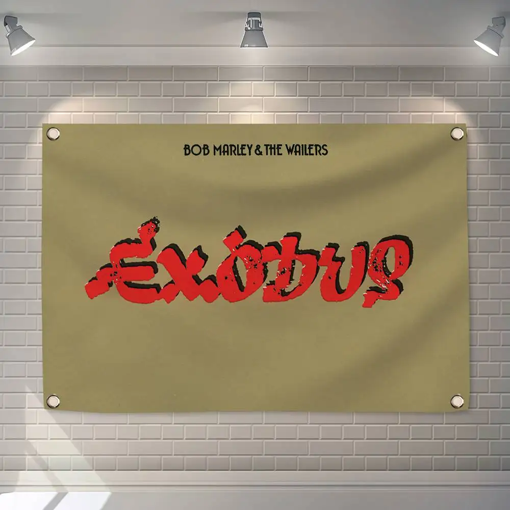 Фото Флаг B-Bob Marley & The W-Wailers Exodus 150x200см, 60x90см, для украшения, для пикника на открытом воздухе, для вечеринок, для дома, для кемпинга, художественный подвесной баннер №2