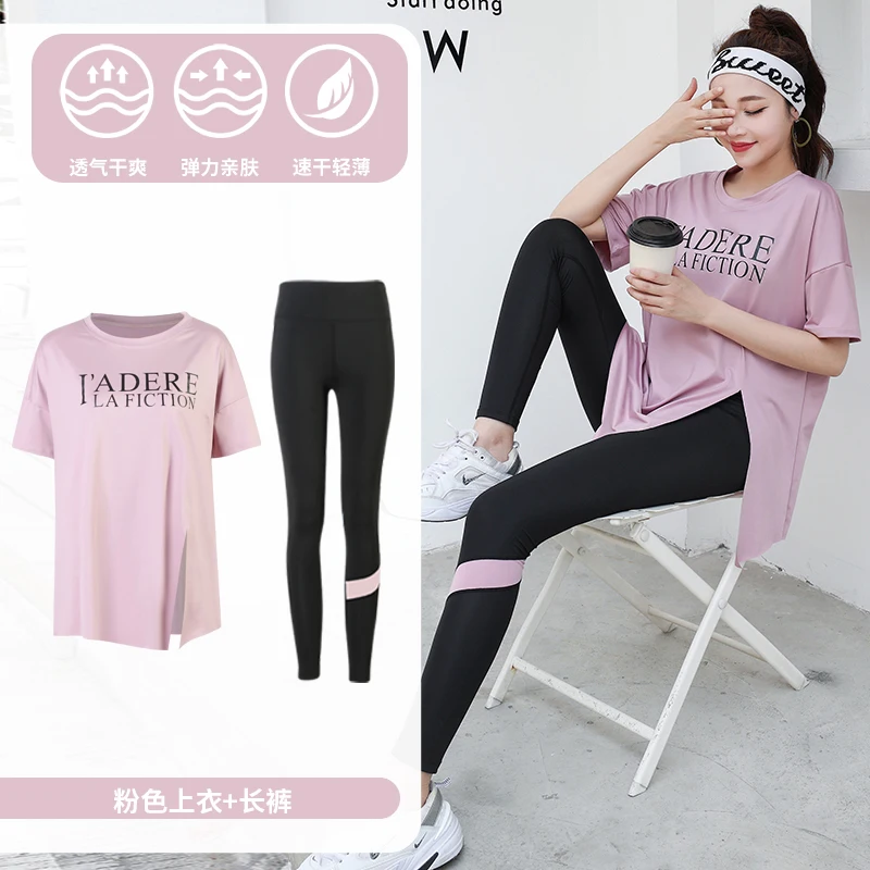 

Women 2/3 Piece Set Breathable Quick Dry Fitness Gym Loose T Shirt Leggings Sports Running Yoga Suits Plus Size