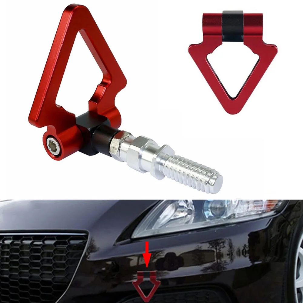 

Aluminum Racing Triangle Ring Trailer Tow Hook Kit Universal Car Front Rear Bumper Towing Bars Trailer Screw Tow Hook