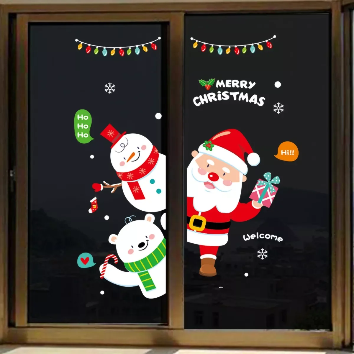 Наклейка на окна «Дед Мороз» для дома 2021 Рождественское украшение Новый год 2022 рождественские подарки