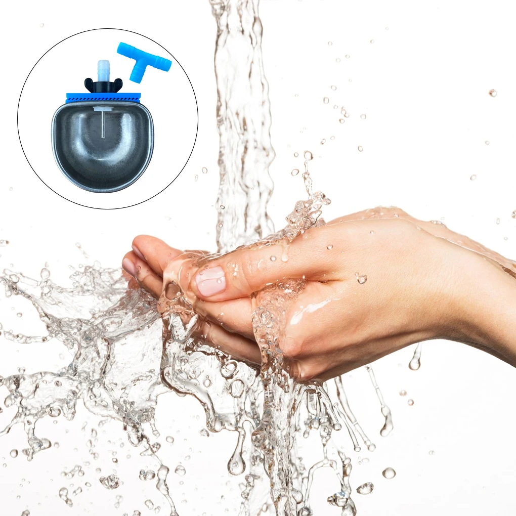 

Кормушка для животных из нержавеющей стали, портативная Регулируемая герметичная миска для кормления животных, не подвергается коррозии, маленькая Разобранная