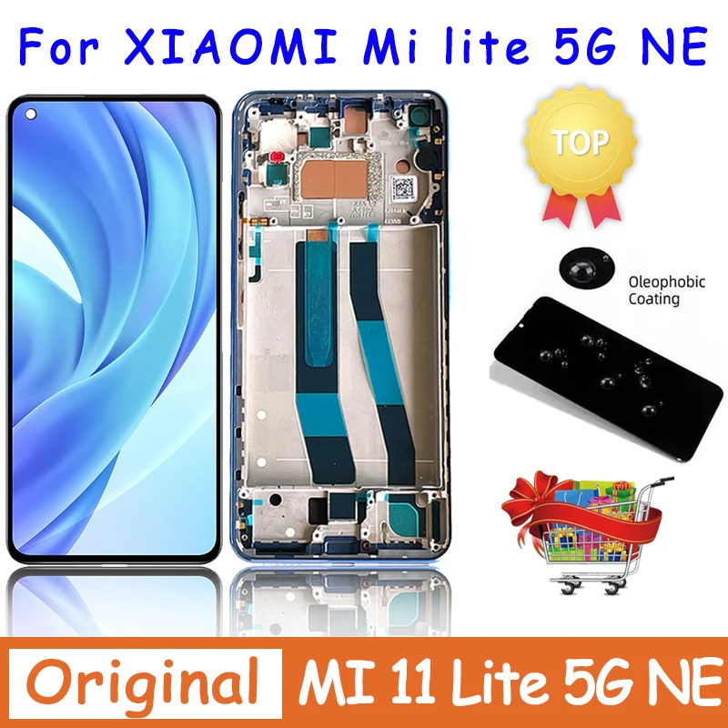 6.55&quot 100% Original AMOLED For Xiaomi Mi 11 Lite 5G NE LCD 2109119DG 2107119DC 2109119DI Display Touch Screen Digitizer Assembly - купить