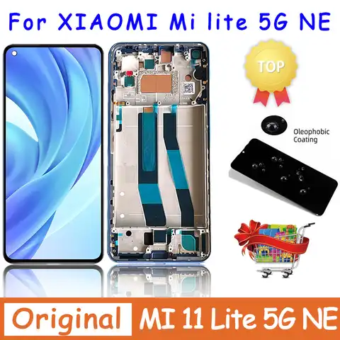6,55 "100% оригинальный AMOLED для Xiaomi Mi 11 Lite 5G NE LCD 2109119DG 2107119DC 2109119DI дисплей сенсорный экран дигитайзер в сборе