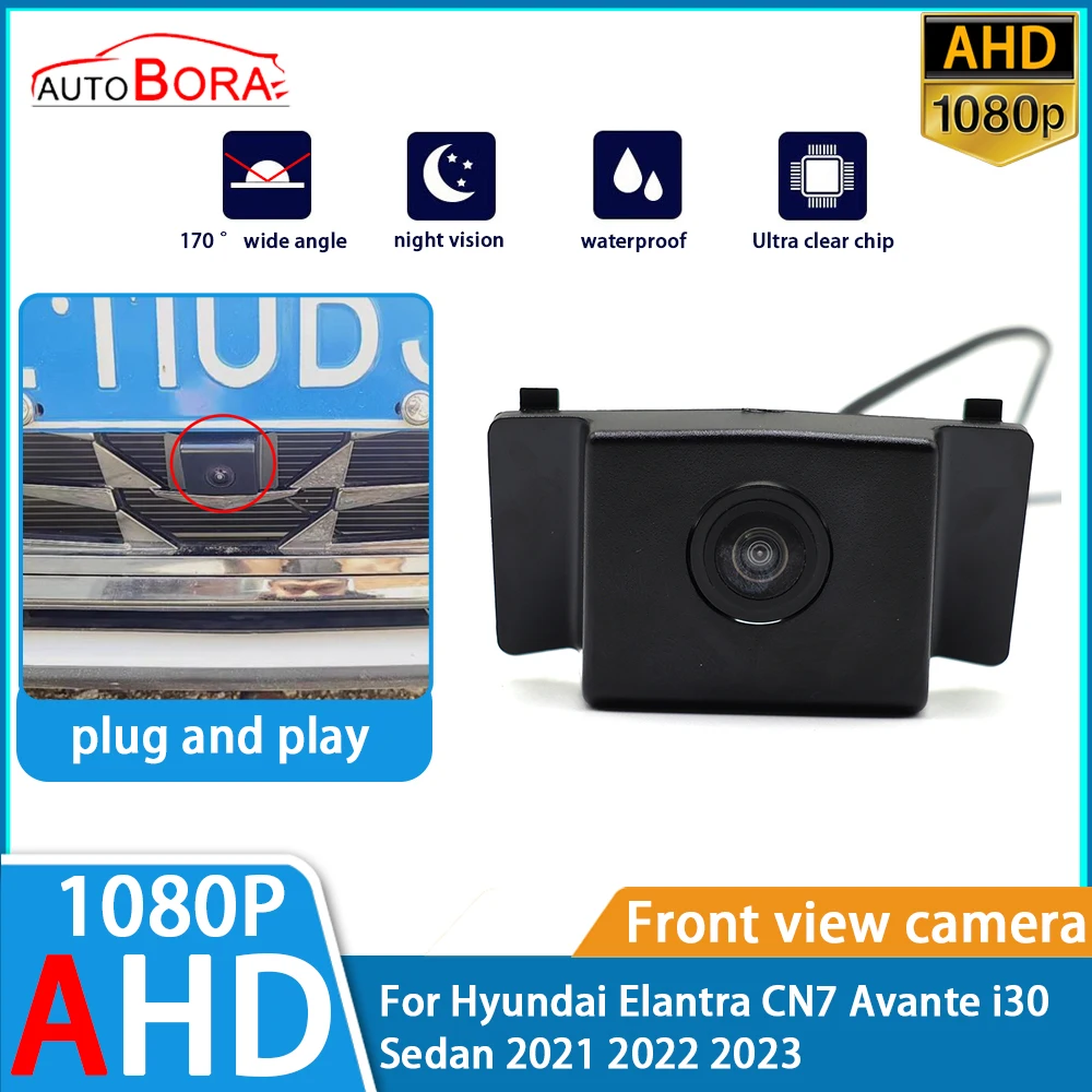 Камера заднего вида ZhuCamX 1080p с ночным видением и логотипом для Hyundai Elantra CN7 Avante i30 Sedan