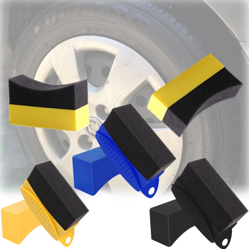 

2pcs Sponge Tire Brush Cleaning Tool Car Wheel Polishing Cleaning Belt Cover Car Wheel Waxing Detail Brush Universal Accessories