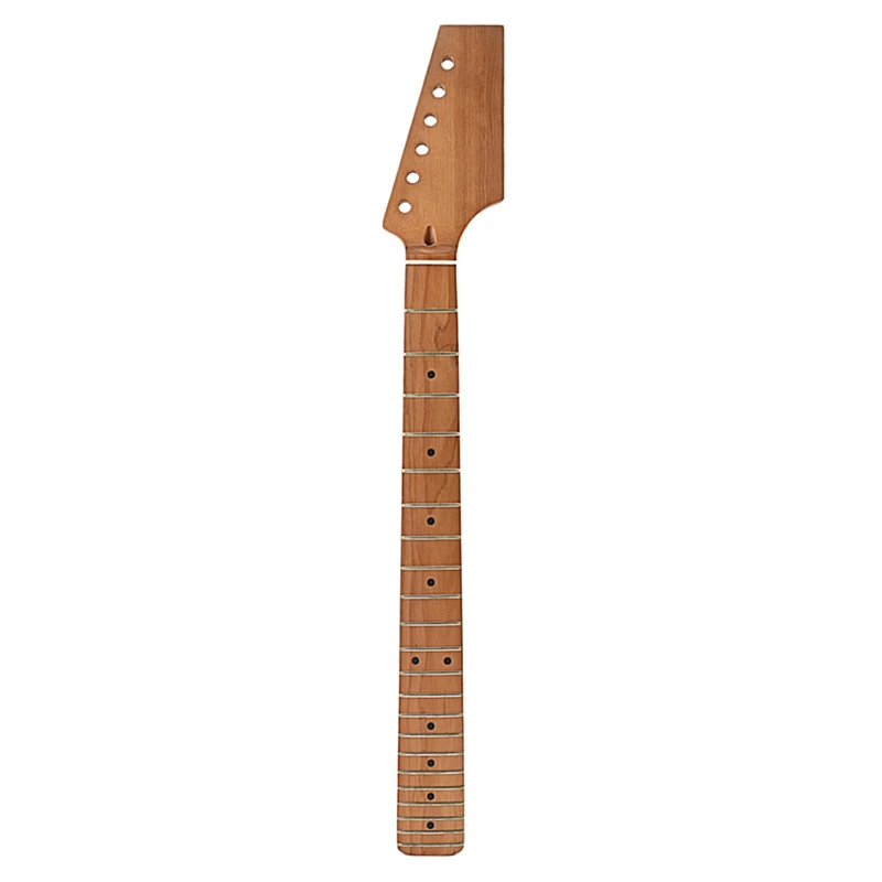 Half Paddle Guitar Headstock 22 Frets Roasted Maple Rosewood Inlay Dots Fingerboard For Electric Guitar Neck Replacement