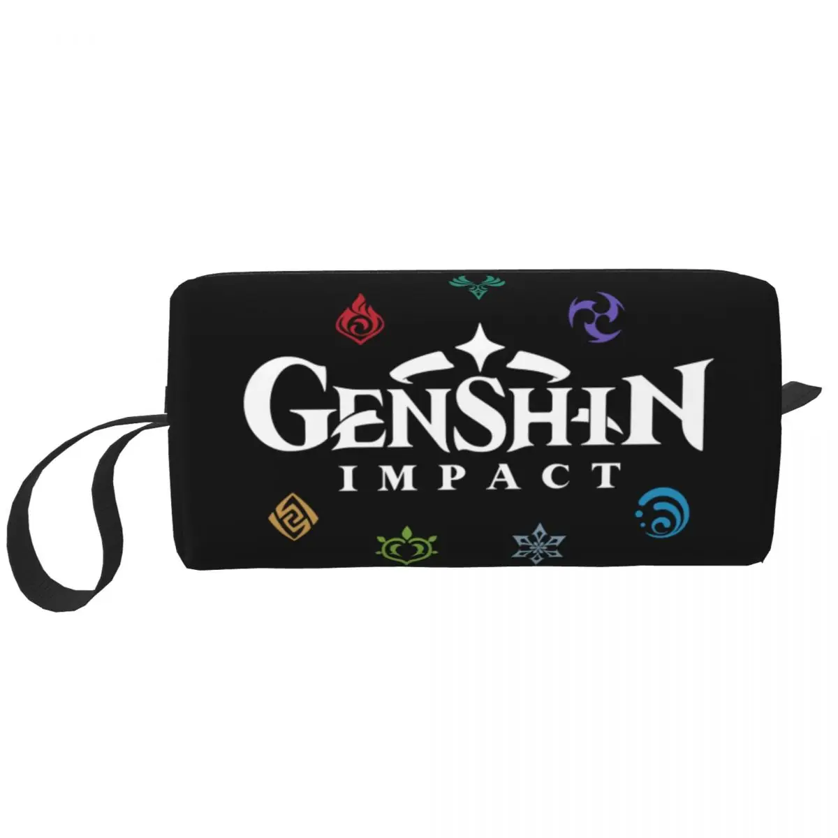 

Travel Genshin Impact Elements Toiletry Bag Portable Game Anime Makeup Cosmetic Organizer for Women Beauty Storage Dopp Kit Box