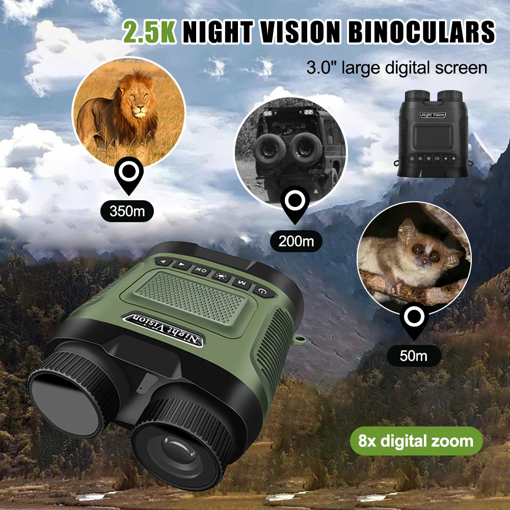 Infrared Binocular Night Vision Goggles1080P HD 8X Zoom Telescope Infrared Digital Outdoor Hunting Camping Travel Telescope