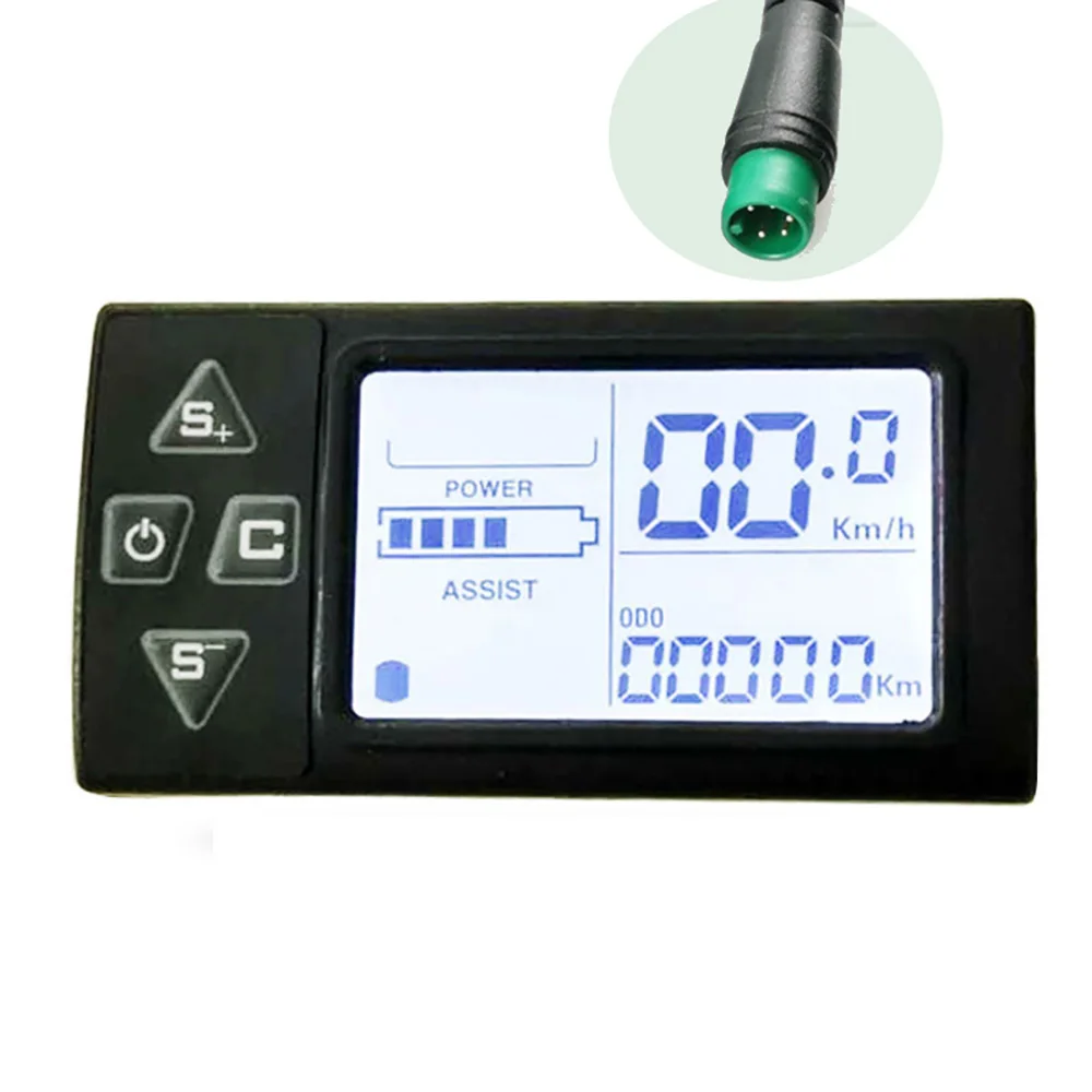 

S861 LCD Ebike Display with 5pin 6pin male female SM Plug for Electric Bike BLDC Controller Control Panel Black 24V 36V 48V 60V