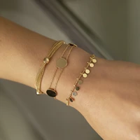 ingesight z 3pcsset small sequin ball beaded pendant bracelets for women punk gold color wrist chain friendship bracelets 2022
