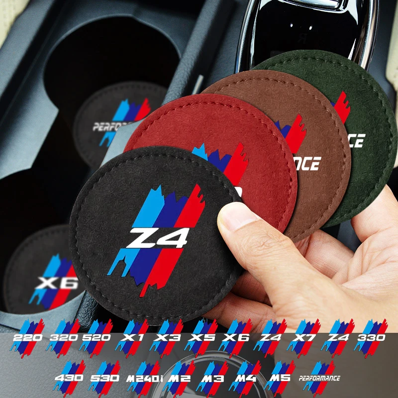 

Car Alcantara Water Coaster Anti-Slip Mat Cup Pad for BMW X7 X3 X4 X5 X6 X1 G20 E90 M2 M3 M4 Z4 320i 520i X1 F22 E34 E60 530i GT