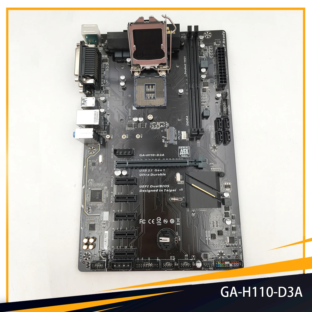 

Настольная материнская плата для Gigabyte GA-H110-D3A LGA 1151 DDR4 USB3.1 H110-D3A ATX 100% протестирована Быстрая доставка
