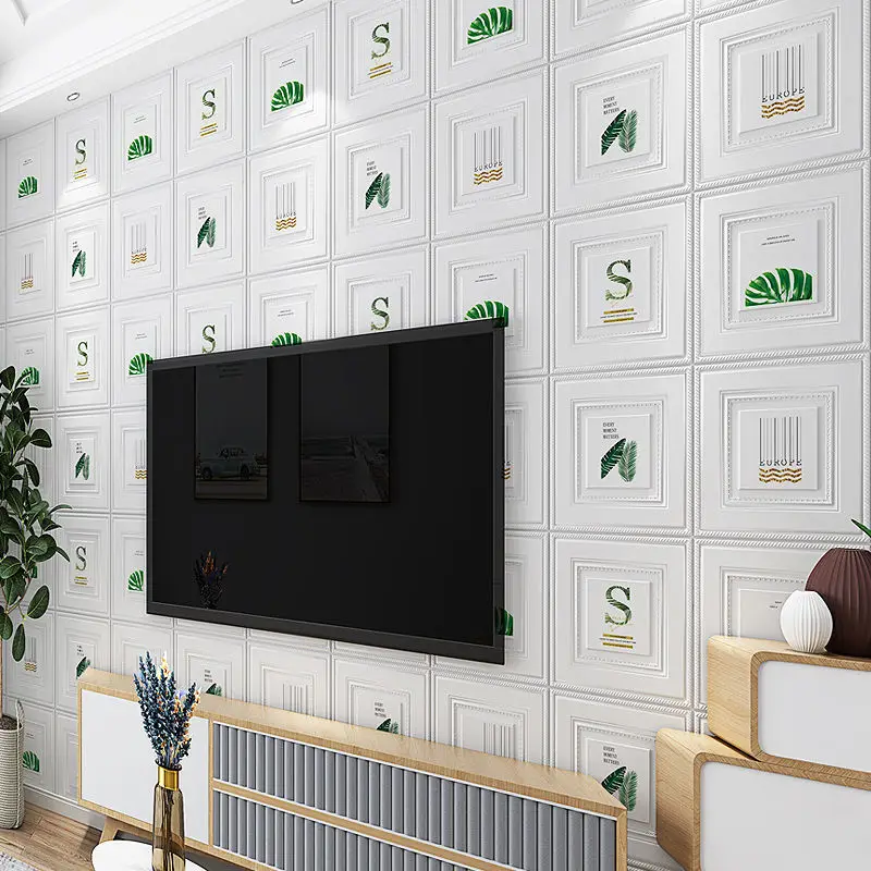 

Wallpaper Self-adhesive Bedroom Living Room TV Background Wall Decoration Nordic Ins Wind Waterproof 3d Stereo Wall Stickers