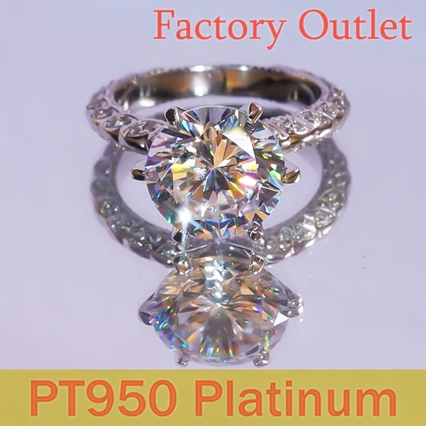 PT950 Платиновый Мосан бриллиант взрывоопасная вспышка группа с шестью крапанами кольцо атмосфера имитация бриллианта предложение бриллианта кольцо