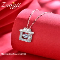 real moissanite necklace 0 5 carat round diamond pendant necklace for women girls birthday gift sterling silver fine jewelry