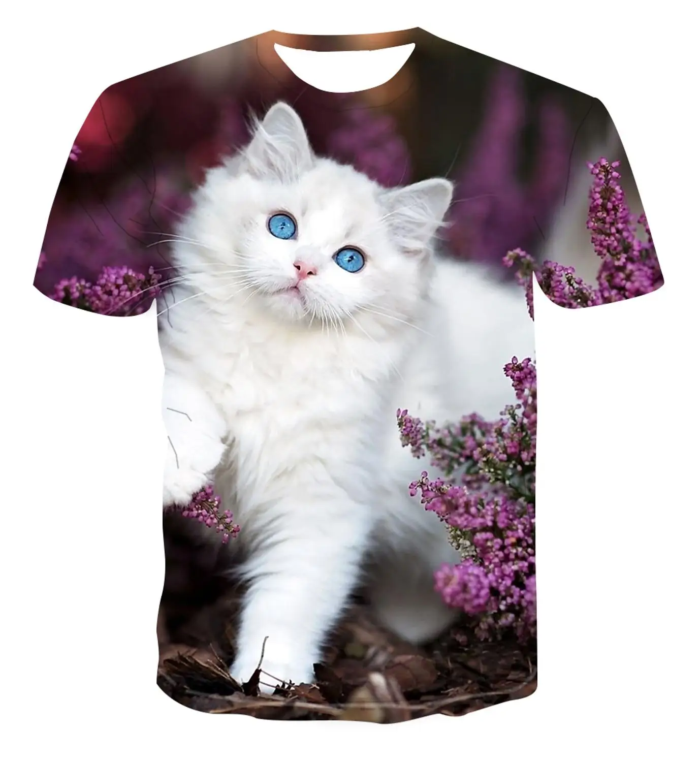 

Летняя мужская футболка, забавная футболка с изображением Милого Животного, кота для мужчин, женщин и детей, топы с коротким рукавом и 3D принтом, Повседневная крутая футболка, одежда