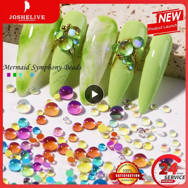 

Mermaid Symphony Pearl Aurora Transparent Crystal Nail Decoration DIY Nail Art Jewelry Nail Rhinestone