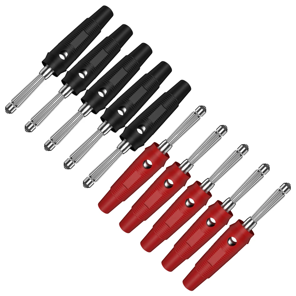 

10 Set Socket Coupler Banana Plug Kit Insulated 4 Mm Hole Diameter Coupler With Banana Plug Extension Adapter Electrical Tool