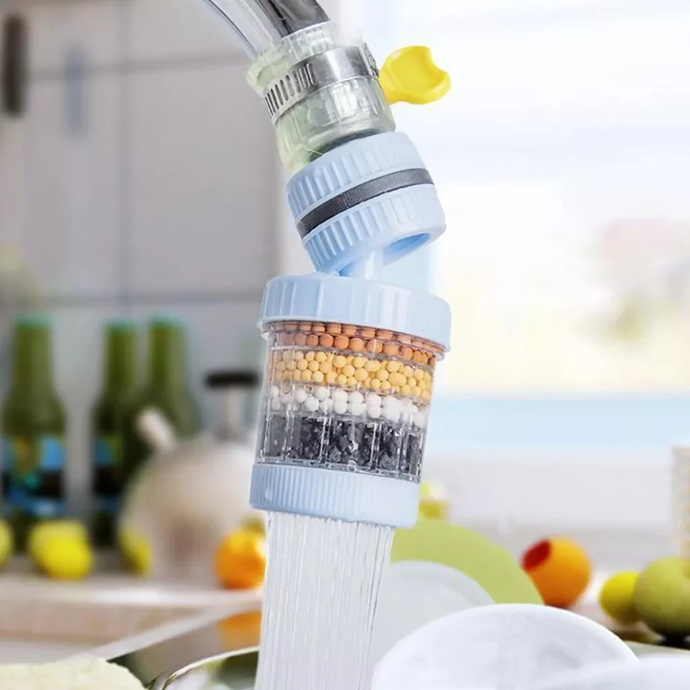 

360° Universal Kitchen Faucet Filter 5 Layers Water Purifier Splashproof Shower Nozzle Removable Washable Household Tap Bubbler