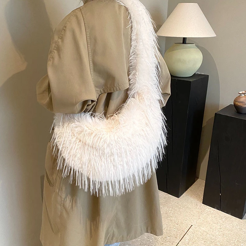 

Женская модная новинка, милая пушистая роскошная дизайнерская сумка-тоут, сумка через плечо, Женский кошелек в стиле ретро, сумка на плечо