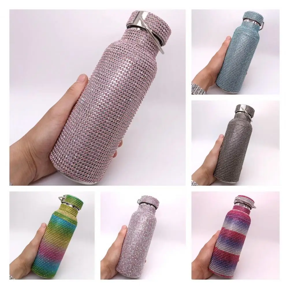

Solid Popular Bling Fake Rhinestone Stainless Steel Thermal Bottle for Student