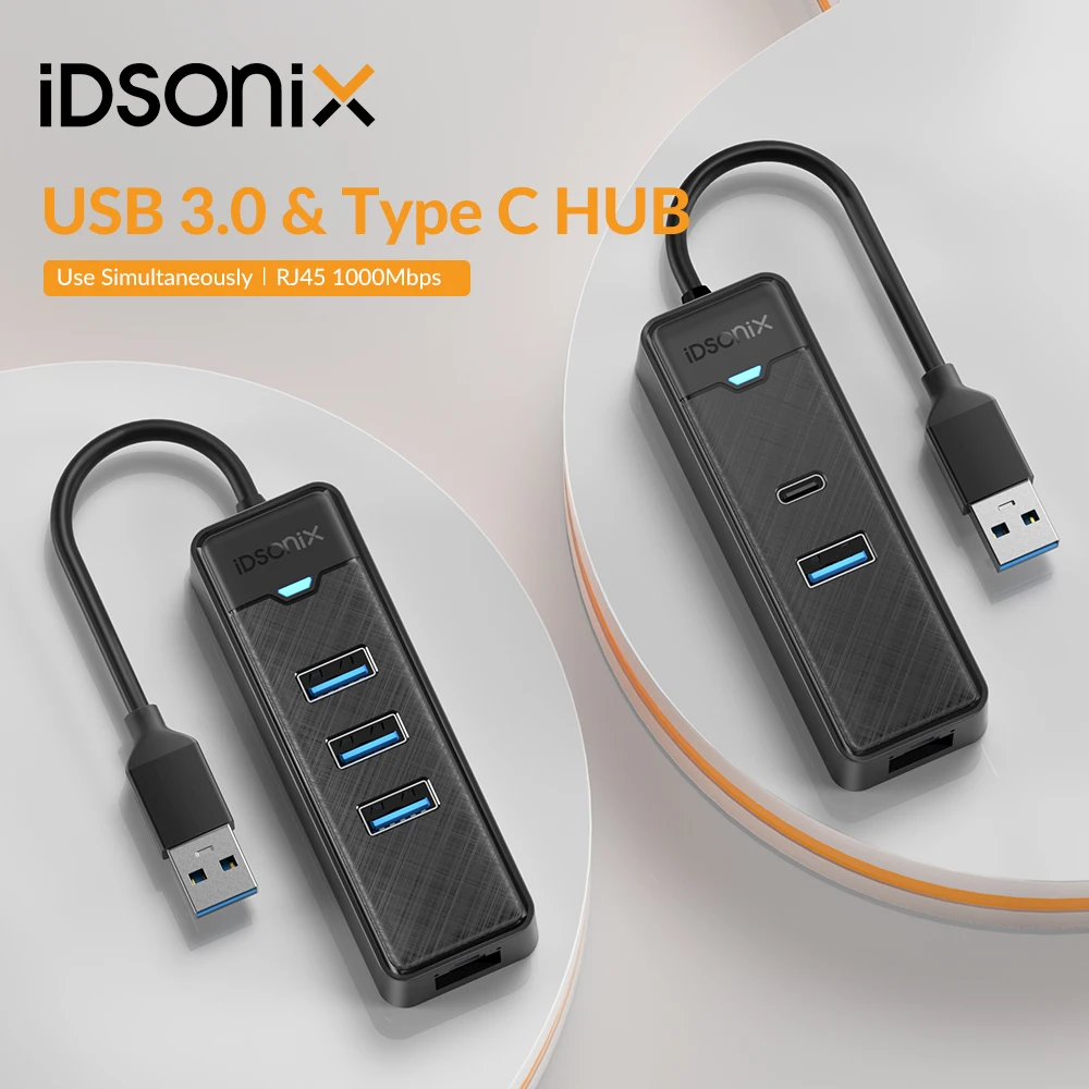 USB 3,0 концентратор iDsonix 5 Гбит/с, цветной высокоскоростной мини-разветвитель с 4 портами, адаптер OTG для настольного ПК, компьютерные аксессуар...