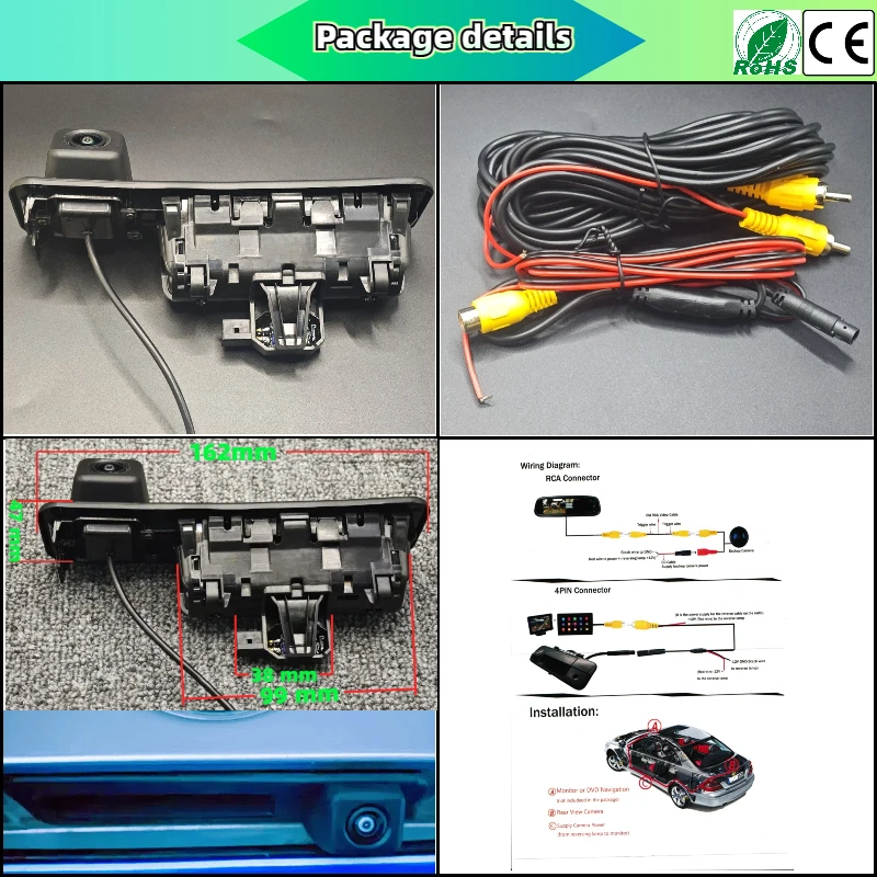 Для BMW 3 и 4 серий F30 F80 F34 F31 F32 F33 F36 F83 F80 2018-2020 AHDCar: камера заднего видапарковки в ручке двери багажника (art.: 3920ce8f71dbe) - 3920ce8f71dbe