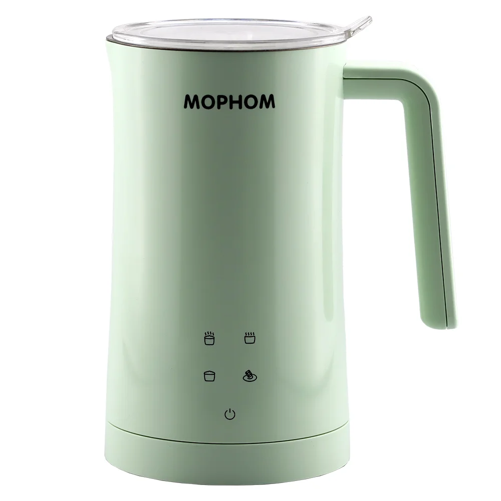 Вспениватель для молока MOPHOM, вспениватель с электрическим подогревом, нагреватель горячего шоколада, зеленый цвет, автоматический, 350 мл