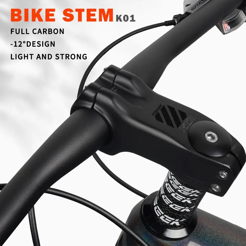 

Carbon Fiber Bike Stem Lightweight Bicycle Handlebar Stand Riser Accessories Faucet Minus 12 Degrees K01 Parts Bicycle Parts