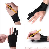 1pc artist drawing glove for any graphics drawing tablet black 2 finger anti fouling for right and left hand black free size fc
