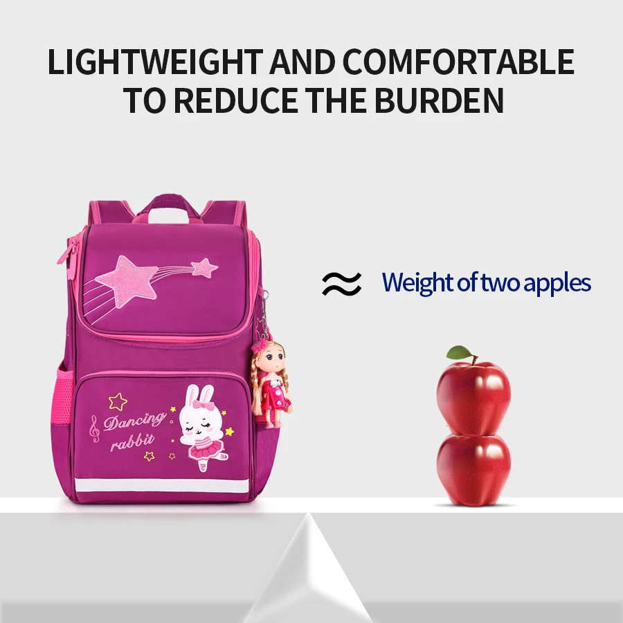 Kids New Primary Cute Dancing Rabbit School Bags for Girls Children Orthopedic School Backpack 1-3 Grade Bagpack Schoolbag