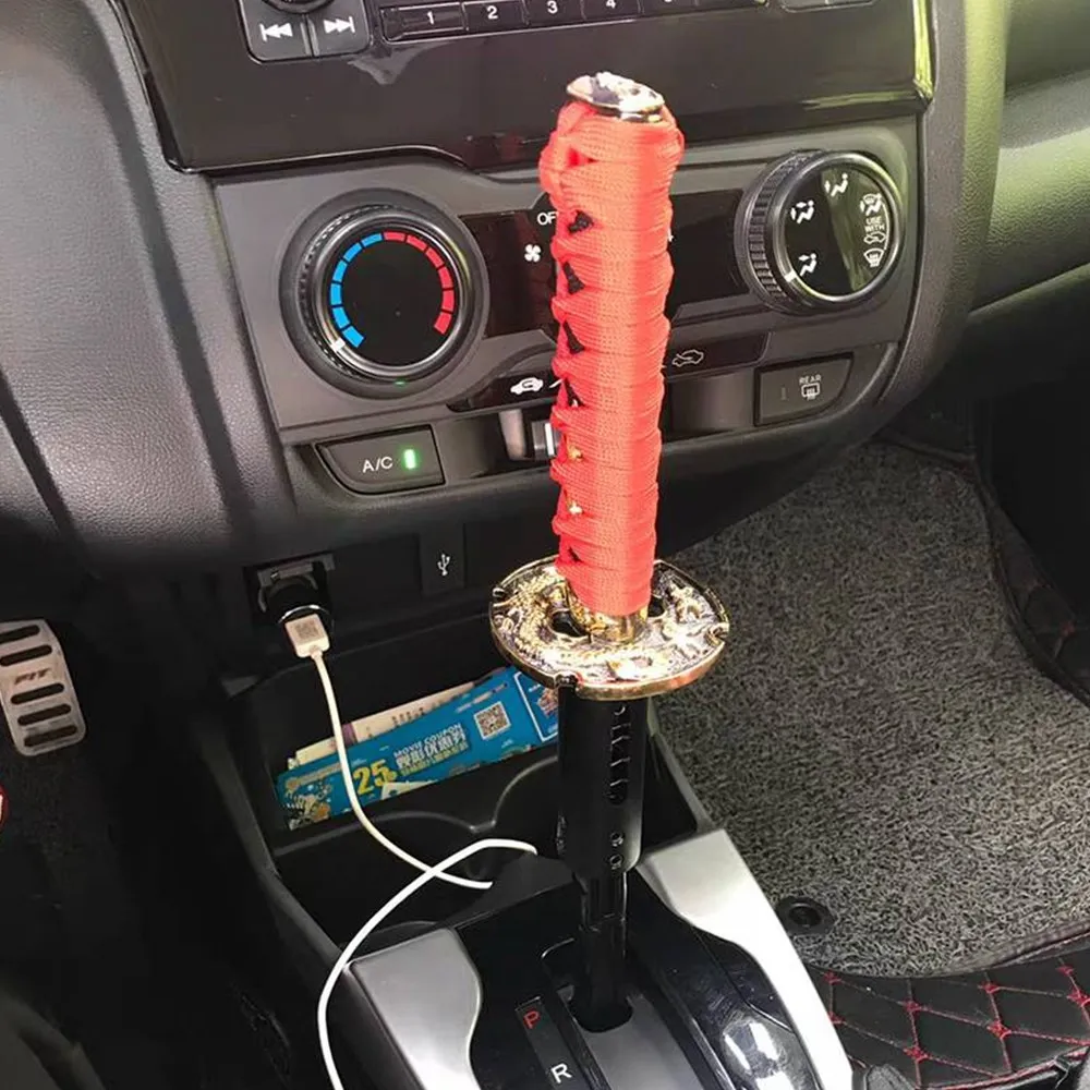 1 шт. JDM самурайская автоматическая ручка переключения меча красный + черный 100 мм