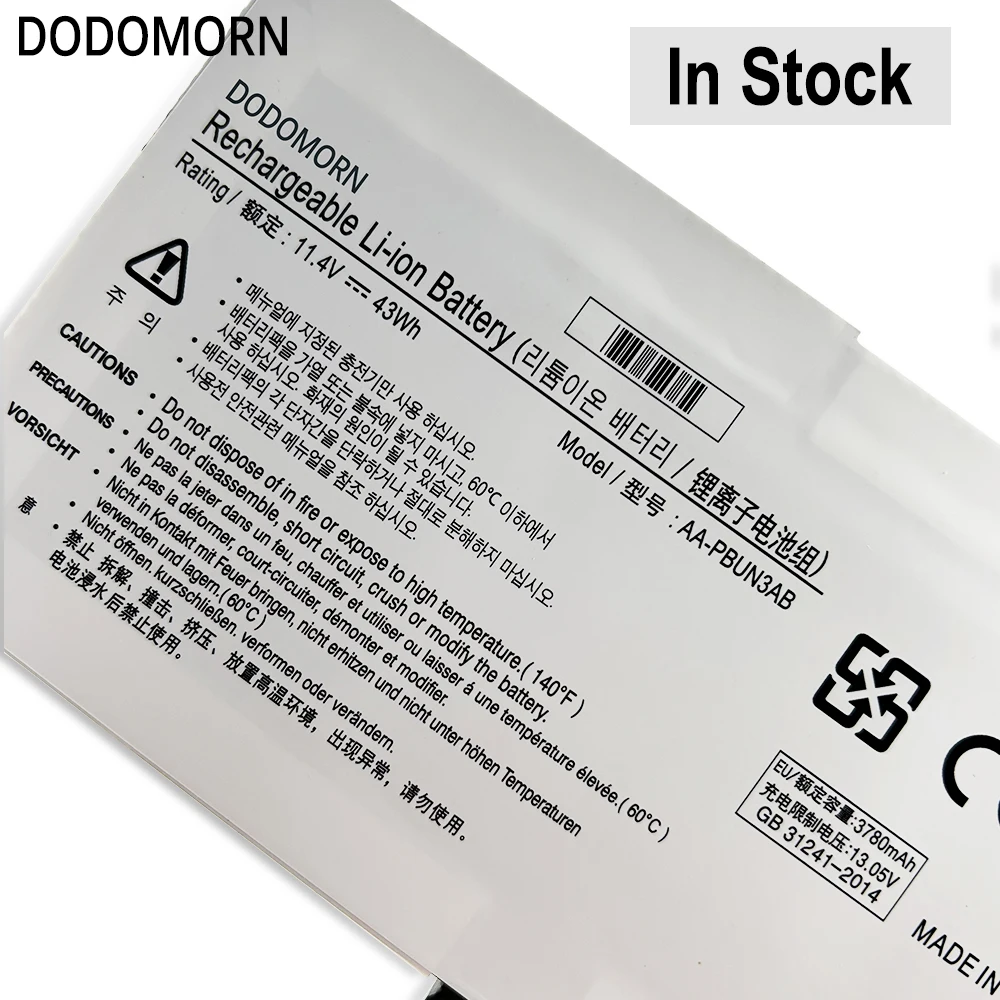 DODOMORN AA-PBUN3AB Аккумулятор для ноутбука Samsung NP500E5M NP500R5M NP300E4M NP740U3L NP740U3M NP740U5L NP800G5M 11 4 В 43