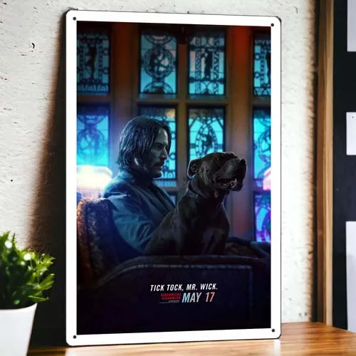 Джон фитиль: Глава 3-Парабеллум 2019 металлический кинопостер Оловянная пленка с