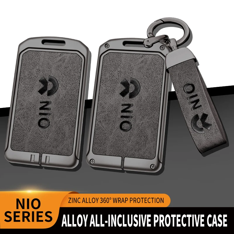 

Zinc Alloy+Leather TPU Protective Shell Buckle Car Smart Card Slice Remote Key Bag For Wei Lai NIO ET5 ET7 ES7 EC7 ES6 ES8 EC6