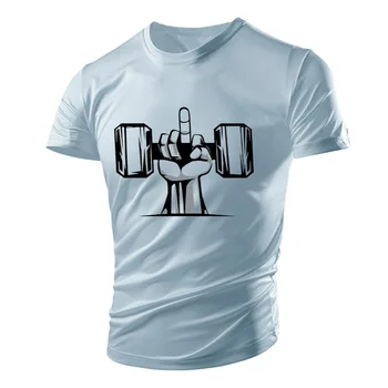 Men's Fitness T-shirt Sports Fashion Short Sleeve Shirt Tight Breathable Running Shirt Street Clothing Hip-hop Men's Clothing 3