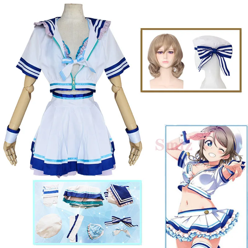

Anime Love Live Sunshine Cosplay Watanabe You Costume Takami Chika Girls Sailor Uniforms Love Live Aqours School Uniforms