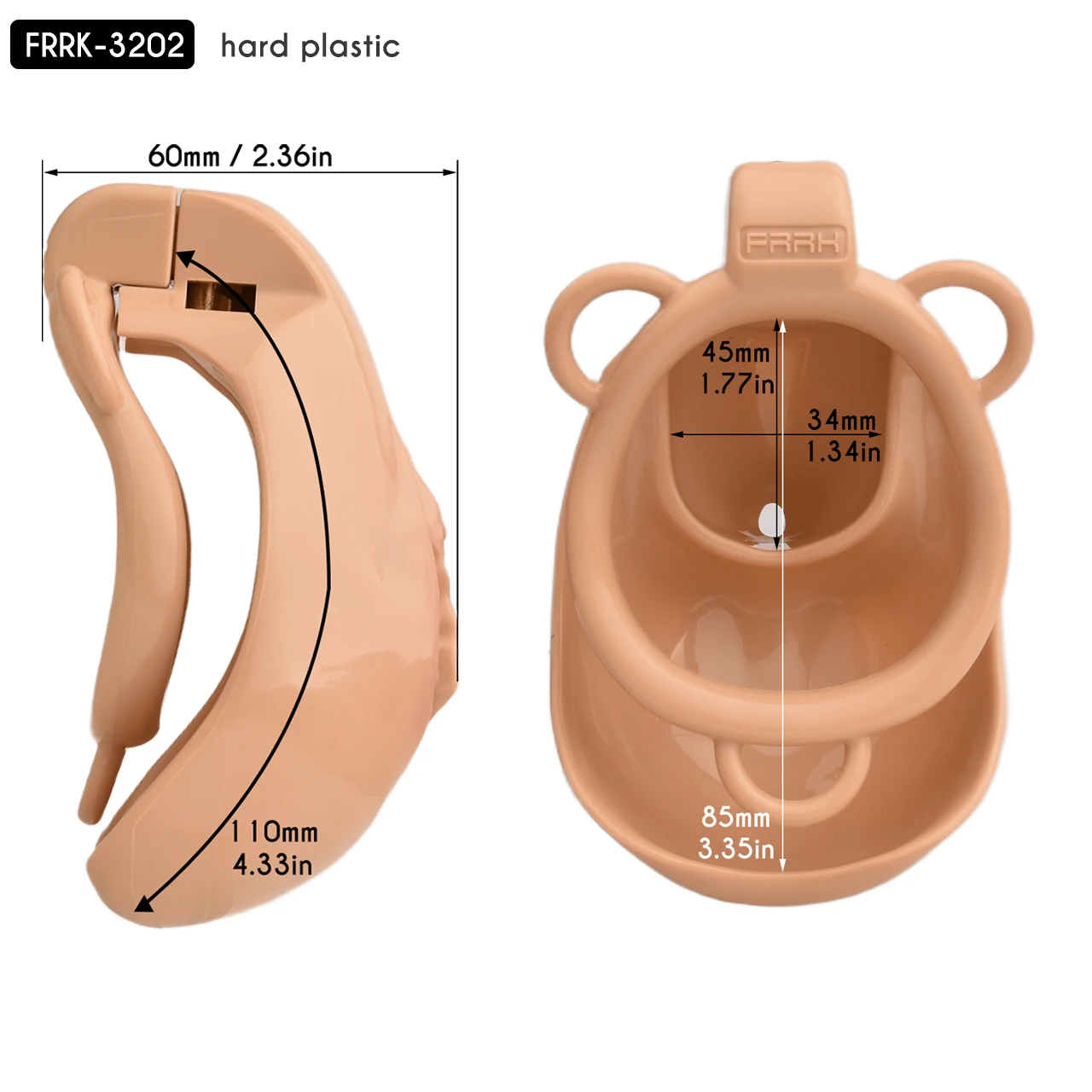 FRRK Kinky Clitoral Labia Sissies Клетка целомудрия Мужская клетка для члена Пластиковый легкий