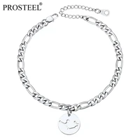 prosteel zodiac trendy anklet for women girls 18k gold plated stainless steel figaro chain anklets 8 5 10 5 adjustable psa4637