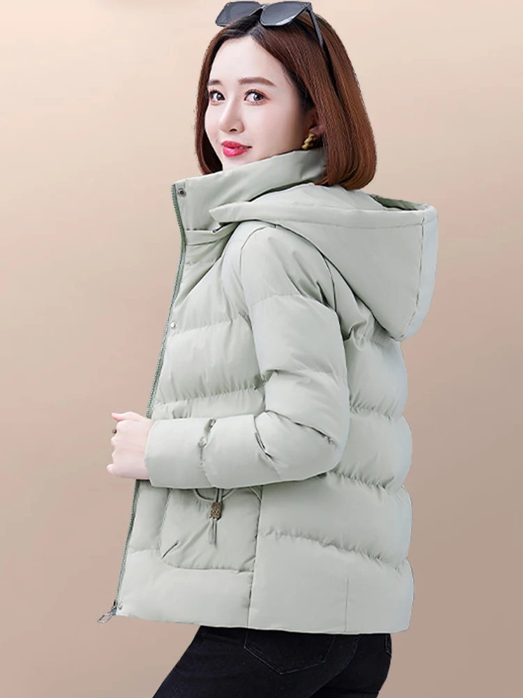 Women's Lightweight Small Cotton-padded Clothes Women Winter 2023 New Middle-Aged Mom Western Sle Short Hooded down Jacket ...